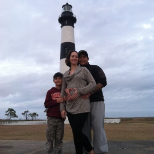 Our first baby bump photo, taken on an impromptu trip to Nags Head after New Year's 2015. 